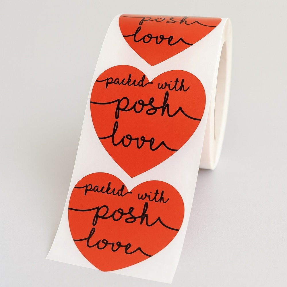 Packed With Posh Love 2” heart Stickers red nwt